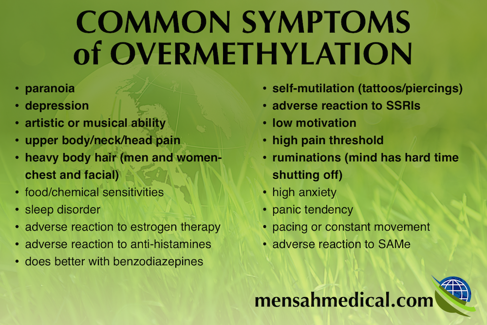 the common symptoms of overmethylation